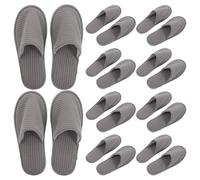 iplusmile 10 Pairs Washable Guest Slippers, Washable Non-slip Hotel Spa Slippers for Men Women Indoor Travel Home, Grey