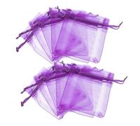 iplusmile 100Pcs Dark Purple Organza Drawstring Bags Lavender Scented Gift Pouches for Party Favors Present Storage and Wedding Decorations