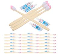 iplusmile 100pcs Disposable Manual Toothbrush Set with Individually Wrapped Toothpaste, OPP Film Packaging, Travel and Hotel Oral Care Essentials Random Style