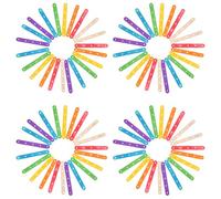 iplusmile 100Pcs DIY Wooden Popsicle Sticks for Crafts Colored and Natural Wood Ice Cream Lolly Sticks Holes for Art Projects and Handmade Creations