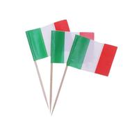 iplusmile 100pcs Italy Flag Shape Food Picks Bright Decorative Cake Toppers for Cupcakes Cookies Fruits Halloween Birthday Party Supplies