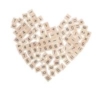 iplusmile 100pcs Mini Wooden Number Tiles for Math Learning Small Educational Counting Blocks with Numbers and Symbols DIY Craft Kit to Enhance Motor Skills and Critical Thinking for