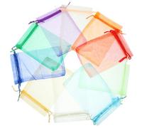 iplusmile 100pcs Small Organza Drawstring Jewelry Pouches, Multi-color Tiny Favor Bags for Wedding, Party, and Packaging Random Color