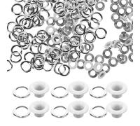 iplusmile 100pcs White 5mm Metal Eyelets Grommets Kit for Fabric Clothes Craft Fasteners Hollow Rivet Eyelet Set Suitable for Sewing and DIY Projects