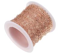 iplusmile 10m Roll Rose Gold Plated Copper Chain 2.6x2x0.3mm DIY Jewelry Making Supply Necklace Bracelet Craft Accessory for Handmade Jewelry