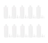 iplusmile 10pcs 500ml White Reusable Pe Pigment Squeeze Bottles with Trimmable Tips for Home DIY Projects and Repairs, Liquid Glue Dispenser Bottles for Precise Filling and Crack Repair