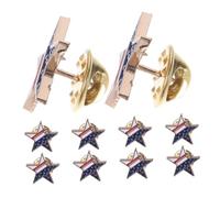iplusmile 10pcs American Flag Brooch Pin Lightweight Alloy Five Point Star Lapel Pins for Independence Day Patriotic Events Women Backpack Accessories