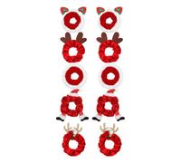 iplusmile 10pcs Christmas Hair Scrunchies for Women and Plush Elastic Hair Bands Comfortable to Touch Suitable for Thick Thin for Photo Shoots or Occasion
