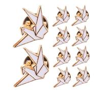 iplusmile 10pcs Creative Brooch Cute Pins for Backpacks Clothes Bags Accessory Animal Lapel Pin Origami Crane Cute Brooch for Women Zinc Alloy White