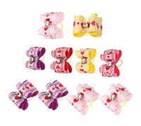 iplusmile 10pcs Dog Bowknot Hair Clips for Puppies and Pets, Nylon Canvas Material, Charming and Adorable Style, Suitable for Daily Life and Different Using Occasions Color Random Color