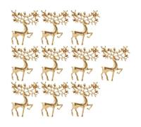 iplusmile 10pcs Golden Alloy Elk Brooch Chic Appearance, Decorative and Multi-purpose Christmas Corsage Pin for Parties and Sash Accessories