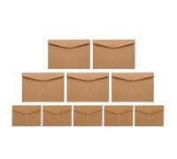 iplusmile 10pcs Kraft Paper String Envelope File Folder Set A4 A5 Horizontal Vintage Document Organizer Pouch Portfolio Filing Envelope for Office and School Use
