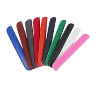 iplusmile 10pcs Pu Business Pen Covers Portable Reusable Pu Leather Pen Sleeves Preventing Slipping Mixed Color Single Bags for Office and Travel Random Color