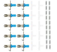 iplusmile 10pcs Rabbit Automatic Waterer with Double Spring, White Three-way Drinking Bowls for Rabbit Cage, Pet Drinking Equipment for Farm and Breeding Use