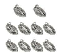 iplusmile 10pcs Silver Alloy American Football Charms Pendants for Jewelry Making, Fine Workmanship, Unique Design Suitable for Cosplay Style Costume and Keychain Accessories