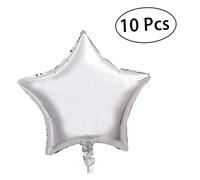 iplusmile 10pcs Silver Five Point Star Foil Balloons for Birthday Party Wedding Valentine's Day Decorations Helium Fillable and Reusable Party Supplies