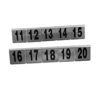 iplusmile 10pcs Stainless Steel Restaurant Tabletop Numbers Red Digits for Banquets Weddings and Busy Dining Venues Easy to Clean Practical Table Id Signs