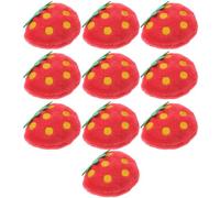 iplusmile 10pcs Strawberry Cat Plush Cat Chew Strawberry Shape Pink Plush for Pet Playing Home Decor and Kittens