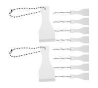 iplusmile 10pcs White Plastic Lottery Scraper Tools with Chain Pendant, Scratch Off Tools for Tickets and Cards, Portable Ticket Scratcher Accessories for Lottery and Gaming Use