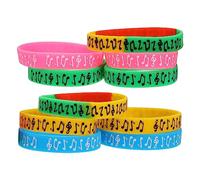 iplusmile 10pcs Wristbands for Music Festivals Syllable Notes Design Comfortable Wrist Bands for Concerts Colors Mixed Each Your Festival