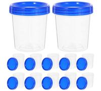 iplusmile 12 pcs 120ml Sample Bottles with Blue Screw Lids, 4oz Specimen Collection Cups Graduated Plastic Pots for Liquid Storage, Clear Lab Container for Pee Test, Water & Craft Supplies