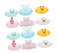 iplusmile 12 Pcs Mini Animal Swim Rings Figurines for DIY Fish Tank Aquarium Ornaments Sturdy Underwater Decorations for Micro Fairy Garden Potted Plant Dollhouse Landscape