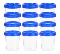 iplusmile 120ml Specimen Cups with Screw on Lids Urine Sample Containers 12pcs, Blue, 7.5X6.5CM