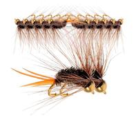 iplusmile 12pcs Copper Head Bionic Bee Fishing Hooks with Peacock Plume Suitable for Freshwater and Saltwater Trout and Perch Fishing for Outdoor by Experienced Fishermen