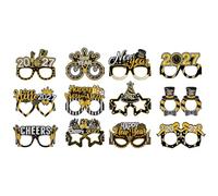 iplusmile 12pcs Happy New Year Paper Eyeglasses 2027 Funny Photo Props | Paper Material, Lightweight Ready to Use, No Assembly Needed, Corporate Events and Holiday Parties