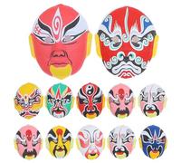 iplusmile 12pcs Lightweight Chinese Opera Party Masks with Flocking Plastic Material, Decorative Beijing Opera Design for Performance and Home Cosplay