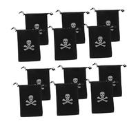 iplusmile 12pcs Pirate Skull Halloween Candy Holder Coin Bag Drawstring Storage Pouch