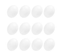 iplusmile 12pcs Realistic White Plastic Bird Eggs for Doves and Pigeon, Sturdy Solid Egg Props with Long Serving Life without Fading, for Graffiti and Dove Coop Decoration