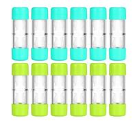 iplusmile 12pcs Rgp Lens Case Set with Left Right Marked Barrels Leakproof Hard Contact Lens Storage Box for Travel Portable U-Shaped Rigid Gas Permeable Soaking Container
