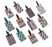 iplusmile 12pcs Soft Rubber Luggage Tags with Personal Information Labeling for Suitcases and Backpacks, Wear-Resistant Baggage Tags for Travel and Airport Baggage Claim