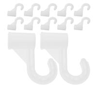 iplusmile 12pcs White Plastic Closet Rod Holders with Strong Load Capacity and Precision Fit Connector, 19mm Tube Rod Hooks for Wardrobe Pole Brackets, for Laundry Room and Bathroom Storage