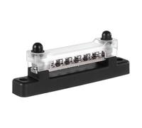 iplusmile 150A 12V Bus Bar Terminal Blocks: 12V- 48V Single-Row Covered Power Distribution Block with 2X M6 Studs 6X M4 Screws Terminals for Car Boat Marine Solar System