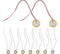 iplusmile 15pcs Golden Brass Piezo Disc Acoustic Pickup Transducer for Guitar and Drums with 25cm Cable, Resonant Frequency 1.8 Khz, Sturdy Musician Accessory for Wide Application