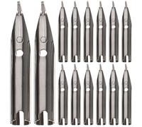 iplusmile 15pcs Pen Tips Fountain Pen Nib Replacement Nib Set Metal Easy to Install Workmanship Creative Design for Adults Beginners Practice Calligraphy at Home