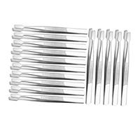 iplusmile 15Pcs Stainless Steel Stamp Tongs Tweezers for False Eyelashes and Jewelry Non Magnetic Precision Tools with Comfortable Handle for Professional and Home Use