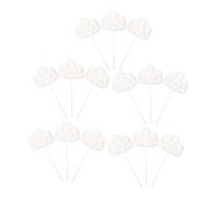 iplusmile 15pcs White Cloud Cake Toppers Set, 3d Non-edible Birthday and Wedding Cake Decorations, Party Cupcake Picks for Shower and Celebration