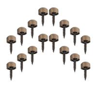 iplusmile 16pcs Copper Decorative Self-tapping Screws with Convex Caps 9mm for Wood and Mirror Wall Mounting, Copper Screw Covers for Home Improvement