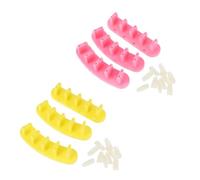 iplusmile 2 Boxes Manicure Frame False Nail Tip Stand Plastic Nail Art Display Rack Home Use with Pink Yellow Colors