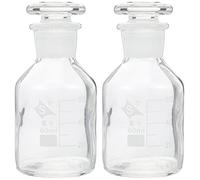 iplusmile 2 Pack 60Ml Glass Reagent Bottles with Wide Mouth Lab Storage Bottles for Chemistry Samples Graduated Refillable Glass for Laboratory Use