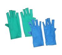 iplusmile 2 Pairs Quilting Gloves Half Finger Reusable Sewing Hand Protector for Women Breathable Elastic Fiber Lightweight Stretchy Cover for Crochet Gardening Indoor Outdoor Manual Work