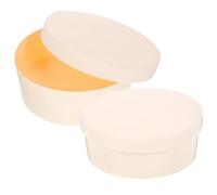 iplusmile 2 Pcs 14.5cm Small Round Wooden Baking Bread Case and DIY Painting Storage Box Set, Unfinished Solid Wood Packaging Container Suitable for Home Crafts and Food Storage