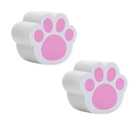 iplusmile 2 Pcs Cat's Paw Shape Bathroom Mirror Descaling Sponges for Efficient Cleaning and Dirt Wiping, Pink Cleaning Pads Made of Sturdy Polyethylene and Polyester, for Kitchen Utensils