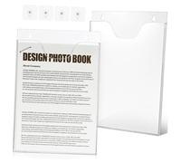 iplusmile 2 Pcs Clear Acrylic Wall File Holder Vertical Document Organizer for Office Home Wall Mounted Mail Magazine Holder Elegant White Design