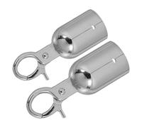 iplusmile 2 Pcs Silver Barrier Rope End Caps with Metal Lobster Claw Hooks, Cord Snap Closure Fittings for Queue Dividers and Crowd Control Barriers in Hospitality and Events