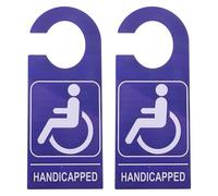 iplusmile 2 Pieces Blue Pvc Handicap Parking Signs Disability Parking Permit Hang Tags with Wheelchair Symbol Small for Car Door Use