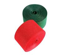 iplusmile 2 Rolls Christmas Linenette Ribbon Wide Meters Each Red and Green Packing Ribbon for Crafts Wedding Decoration DIY Burlap Style